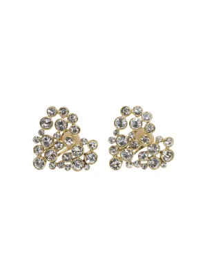 Oscar de la Renta Crystal Heart Earrings