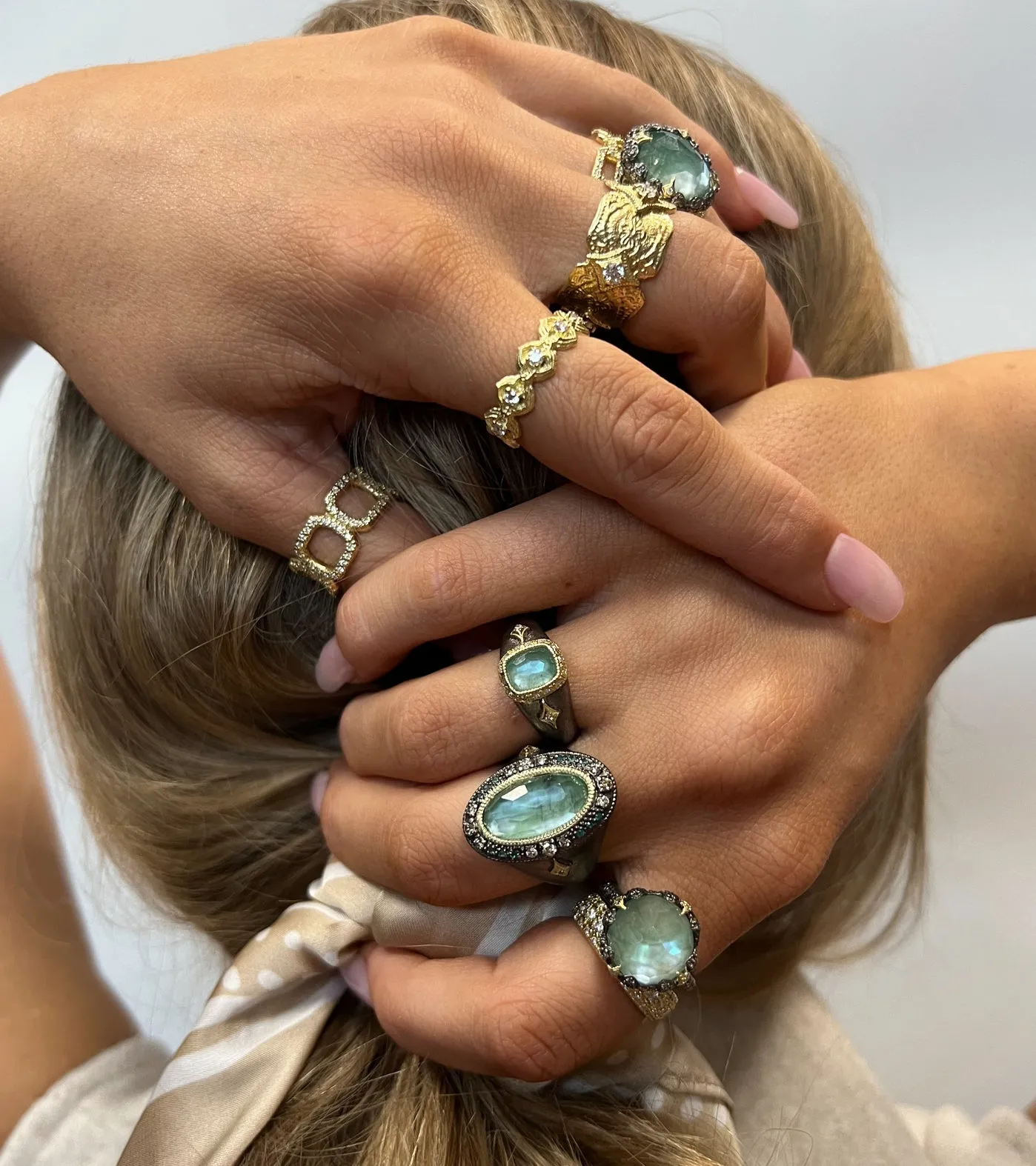 OVAL EMERALD AND CRIVELLI STATEMENT RING
