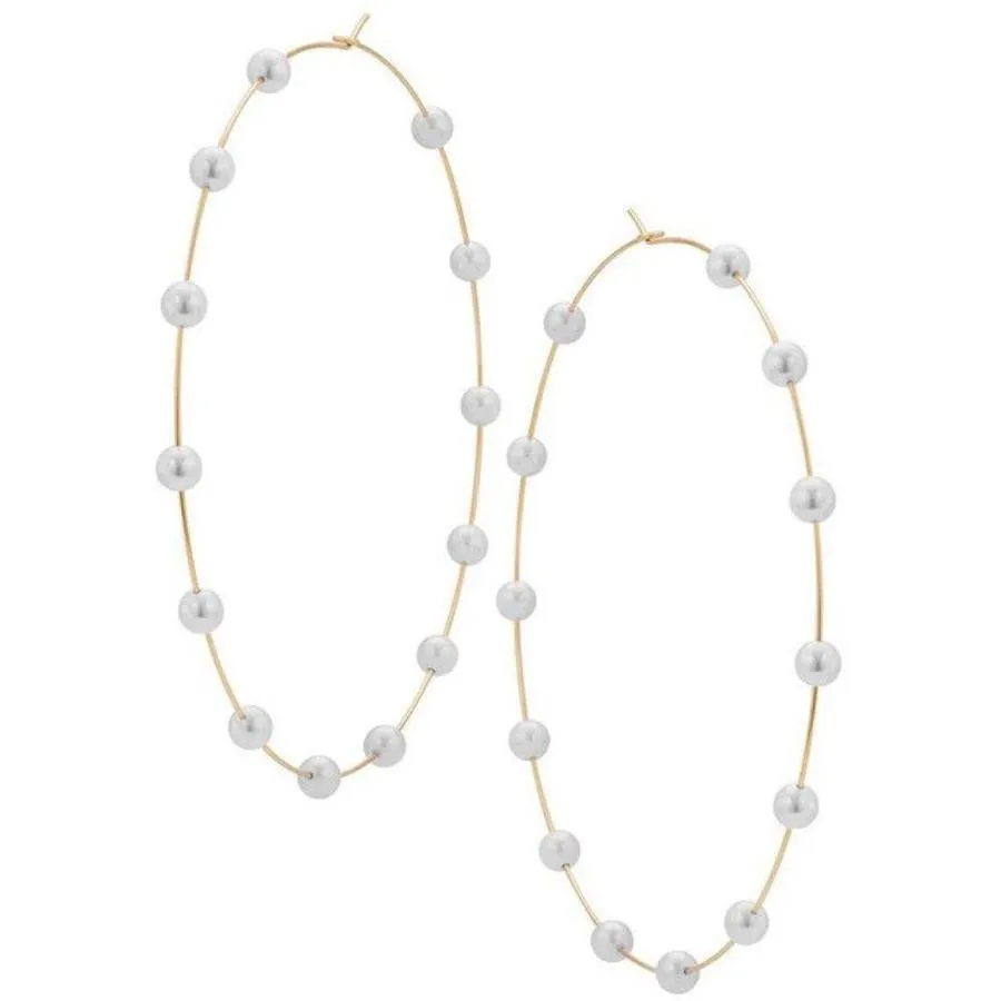 PEARL HOOP EARRINGS