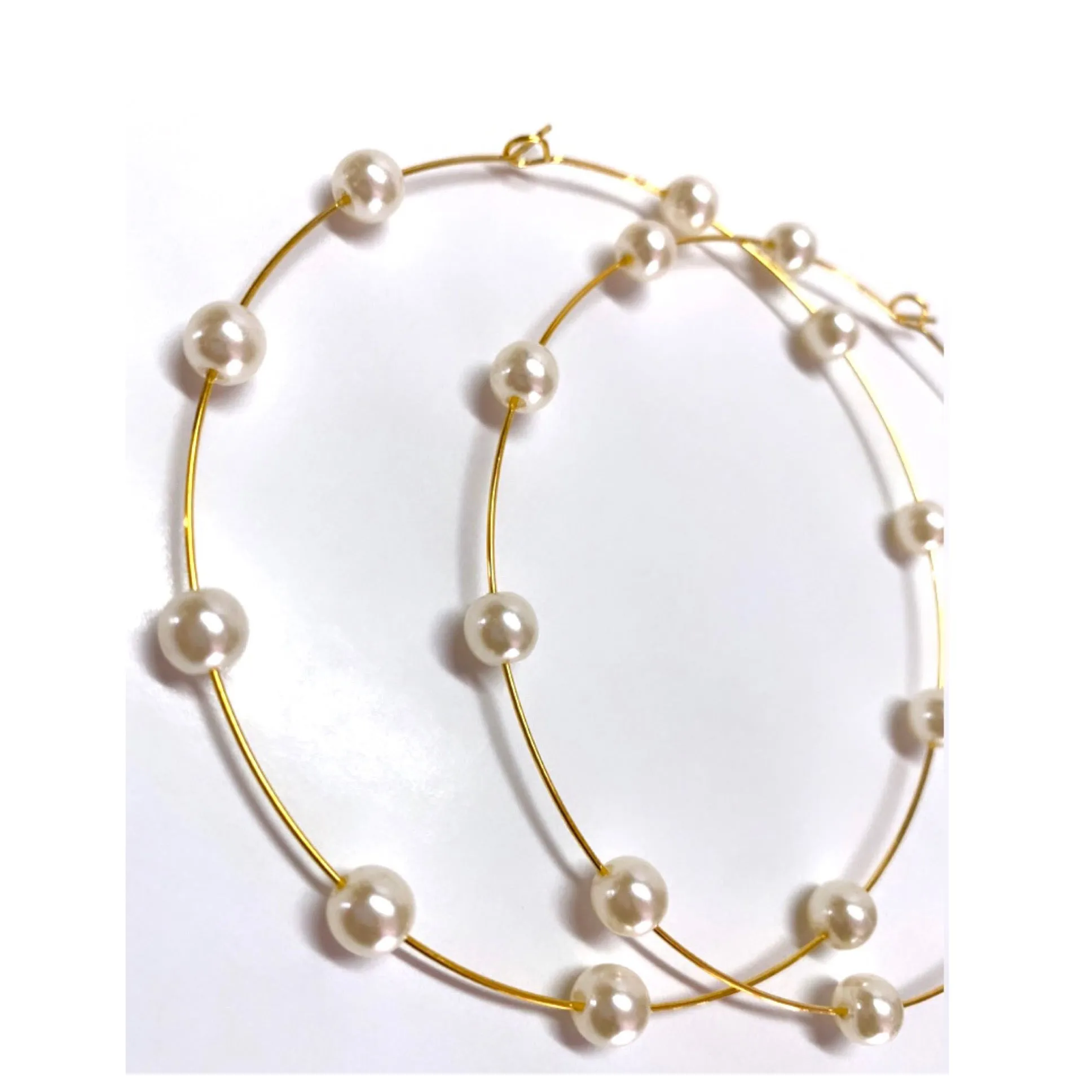 PEARL HOOP EARRINGS