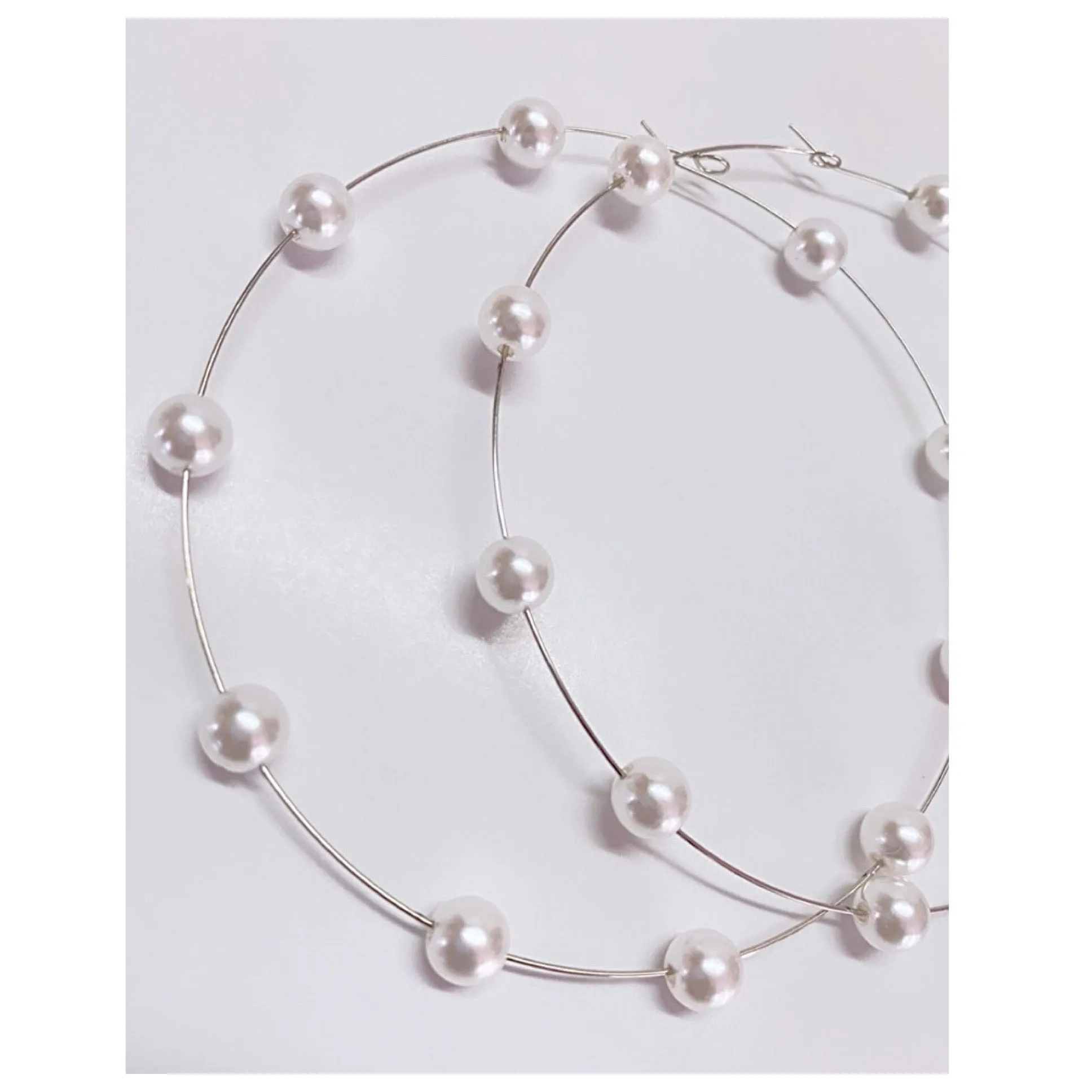 PEARL HOOP EARRINGS