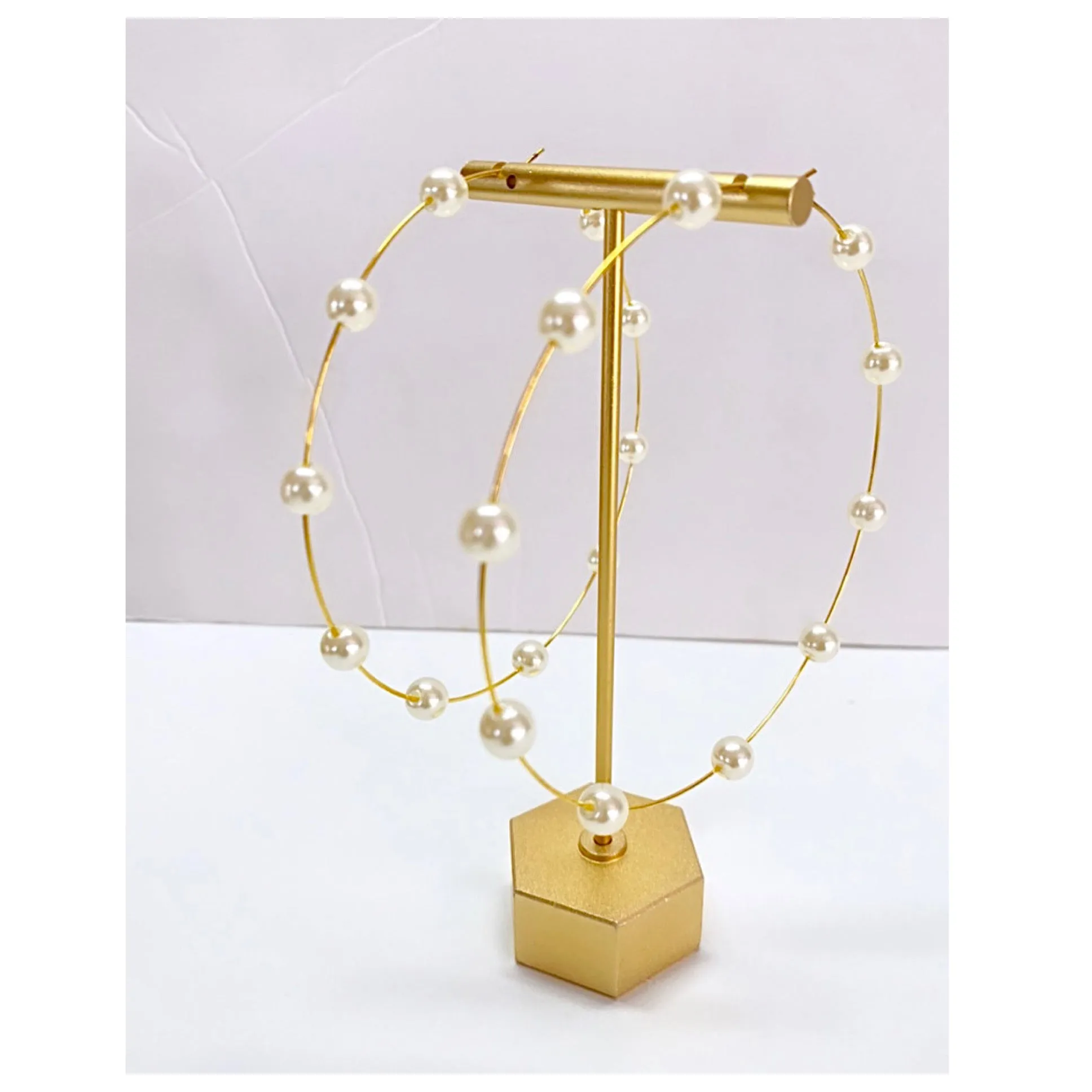 PEARL HOOP EARRINGS