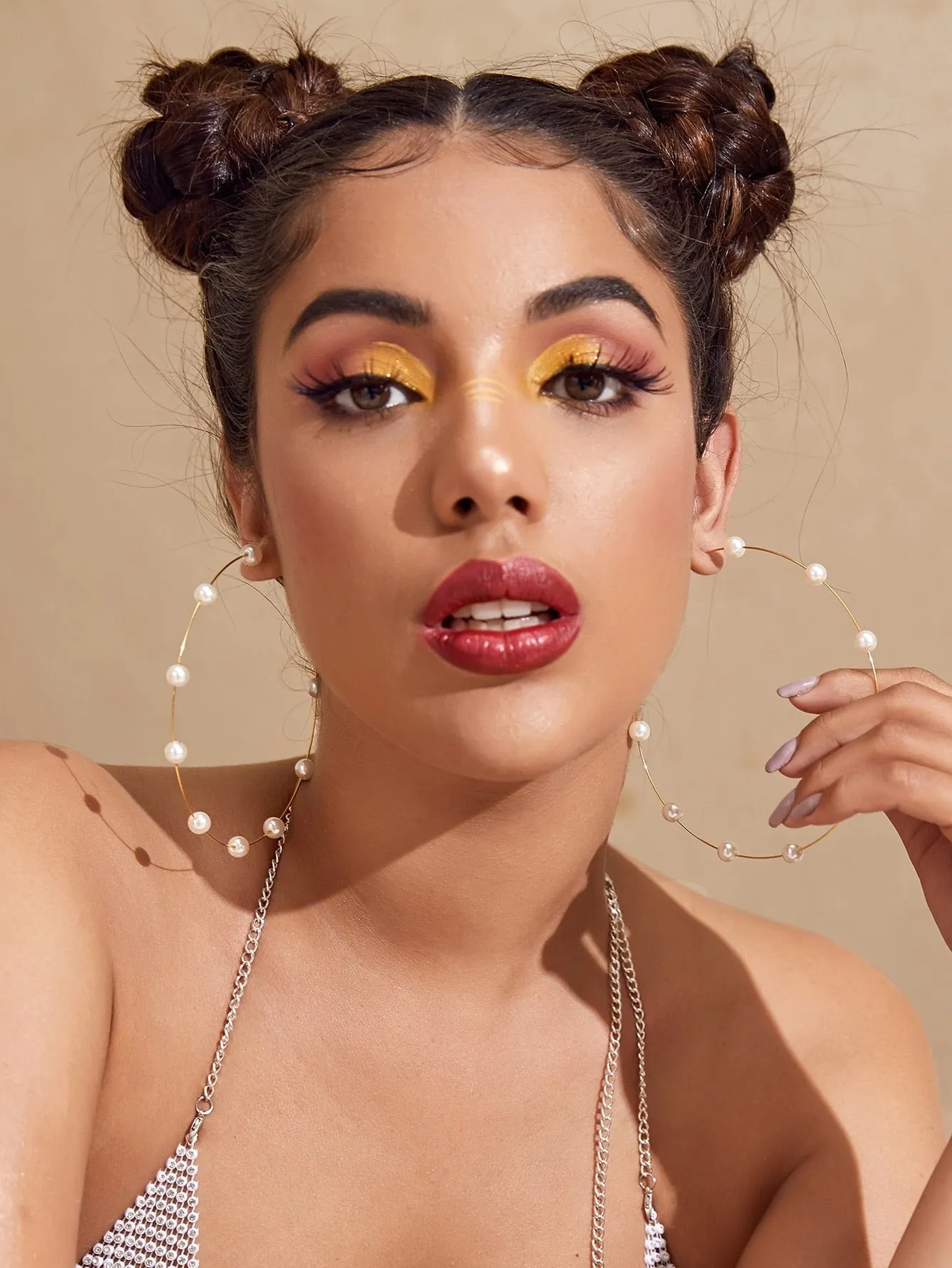 PEARL HOOP EARRINGS