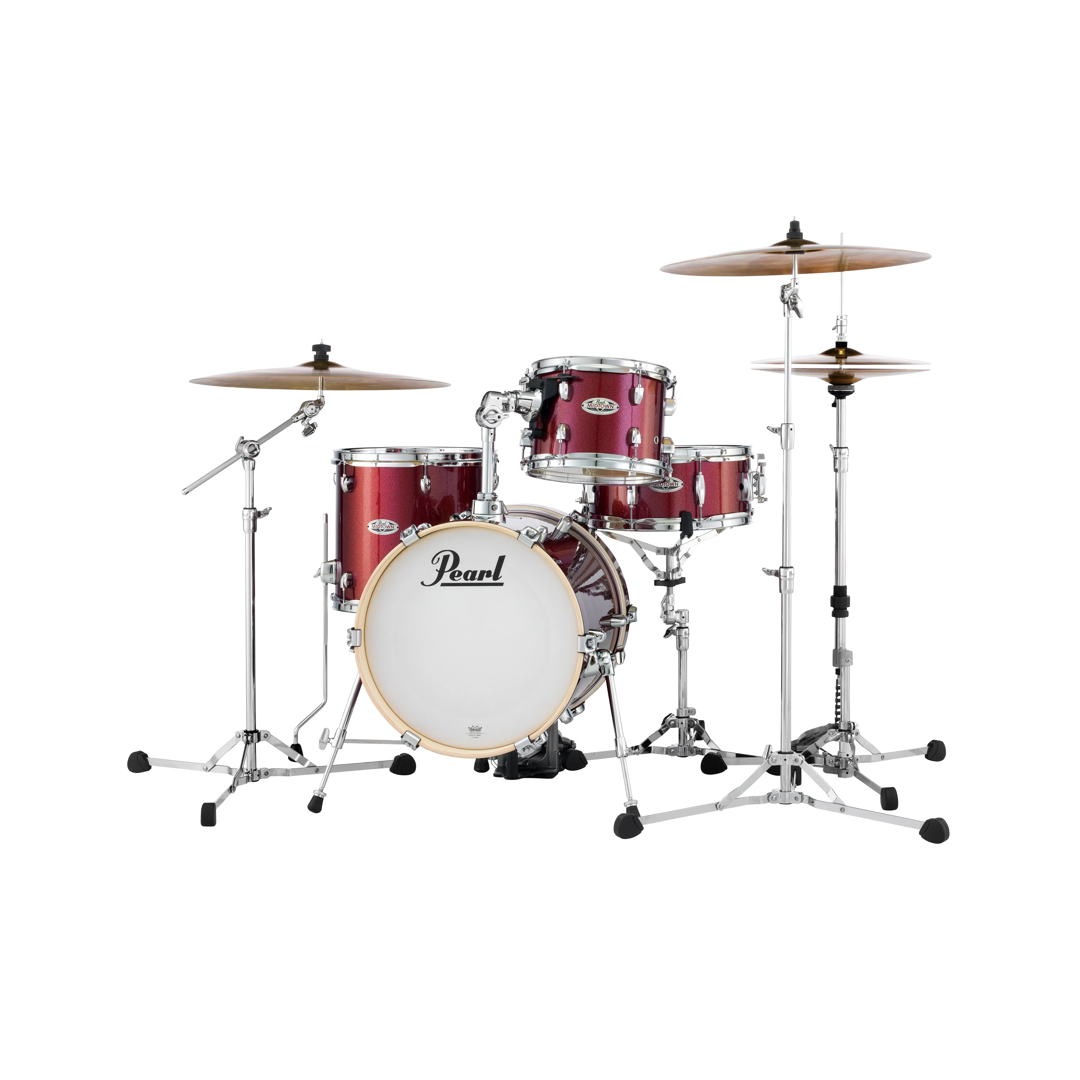 Pearl MDT764PC-704 Midtown 4-Piece Shell Pack (1614B/1007T/1312T/1355S), Black Cherry Glitter