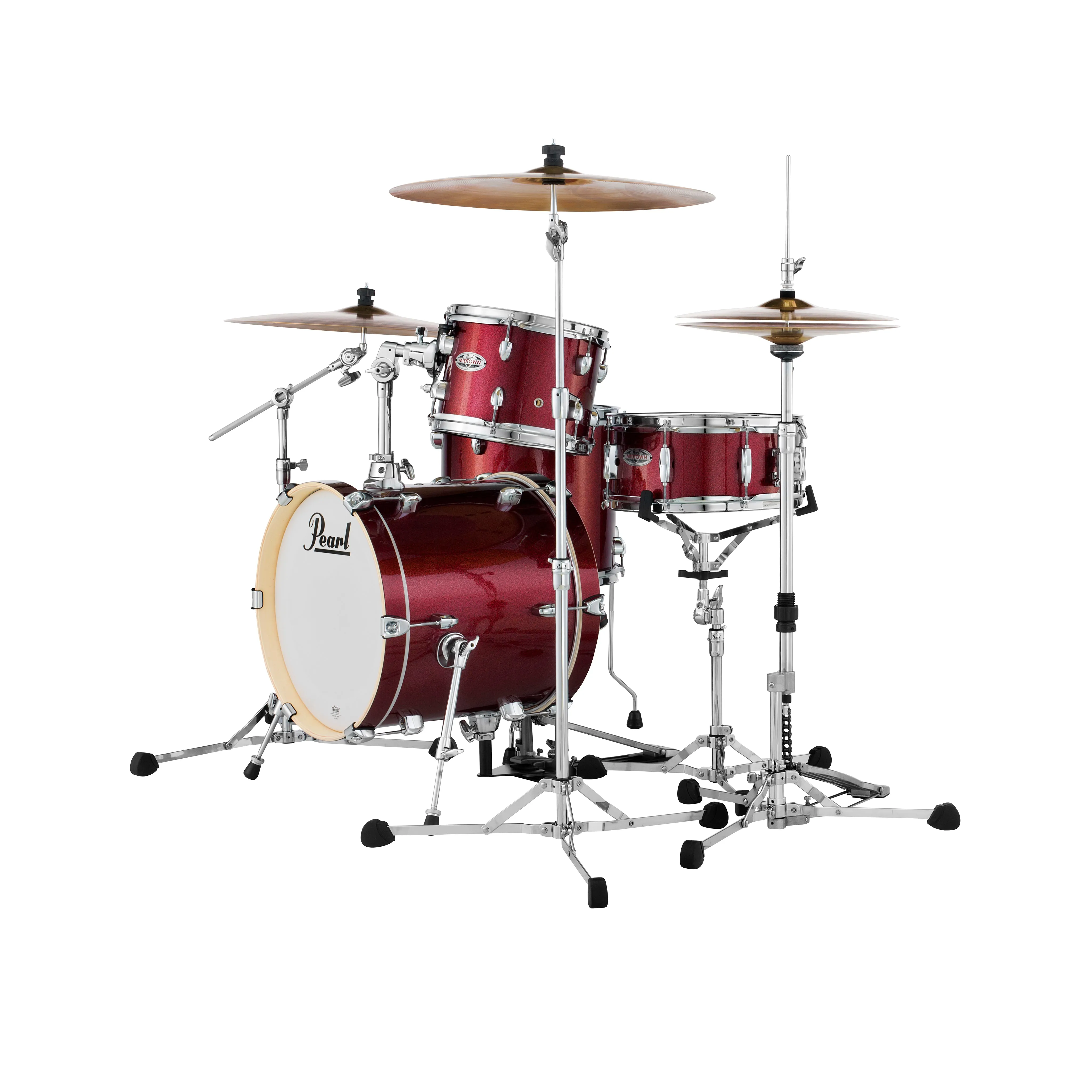 Pearl MDT764PC-704 Midtown 4-Piece Shell Pack (1614B/1007T/1312T/1355S), Black Cherry Glitter