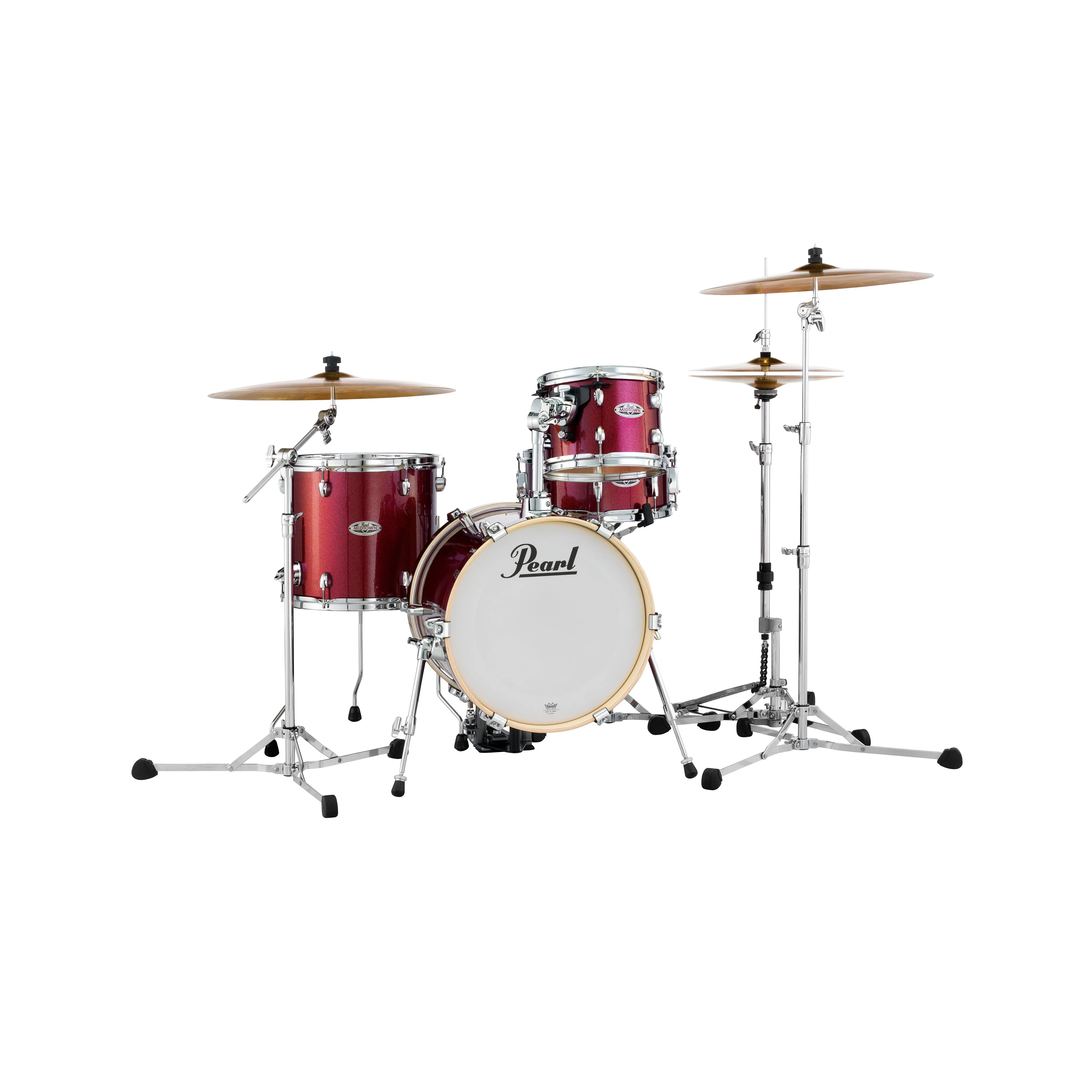 Pearl MDT764PC-704 Midtown 4-Piece Shell Pack (1614B/1007T/1312T/1355S), Black Cherry Glitter