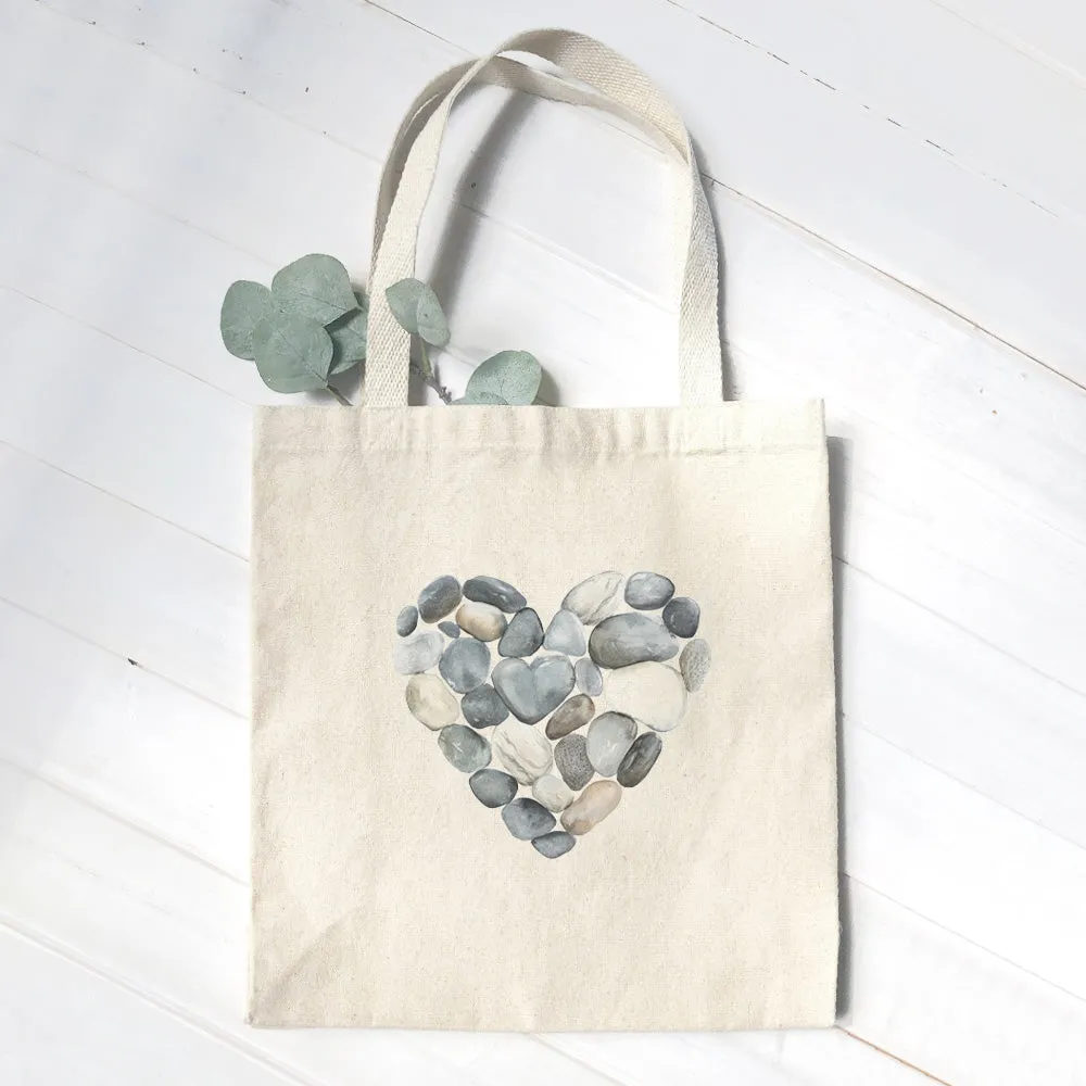 Pebble Heart - Valentine's Day Canvas Tote Bag