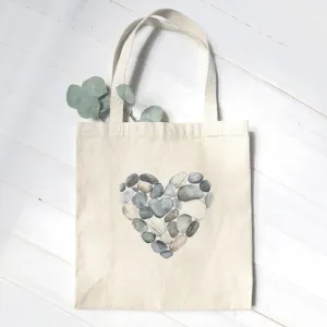 Pebble Heart - Valentine's Day Canvas Tote Bag