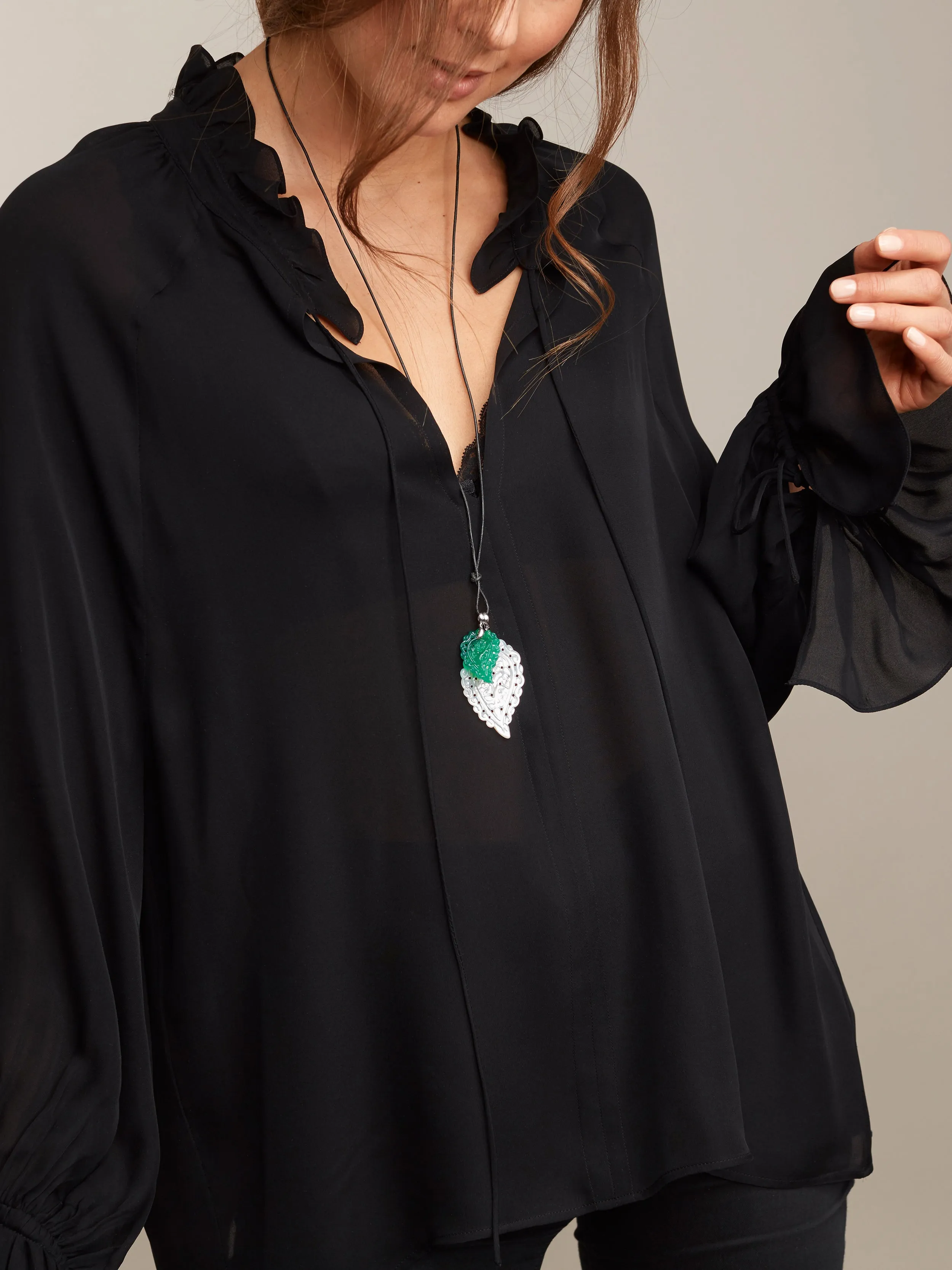 Pendant INDIA small Green Onyx green Onyx
