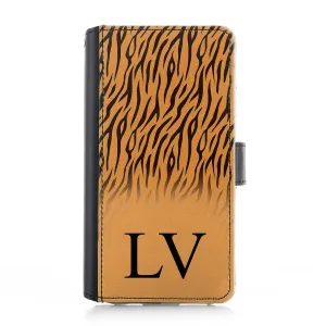 Personalised Google Leather Case - Tiger Skin and Initial