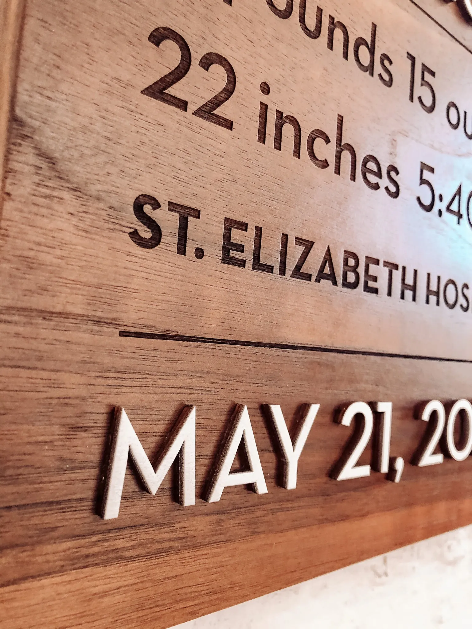 Personalized Baby Stats Square Plaque