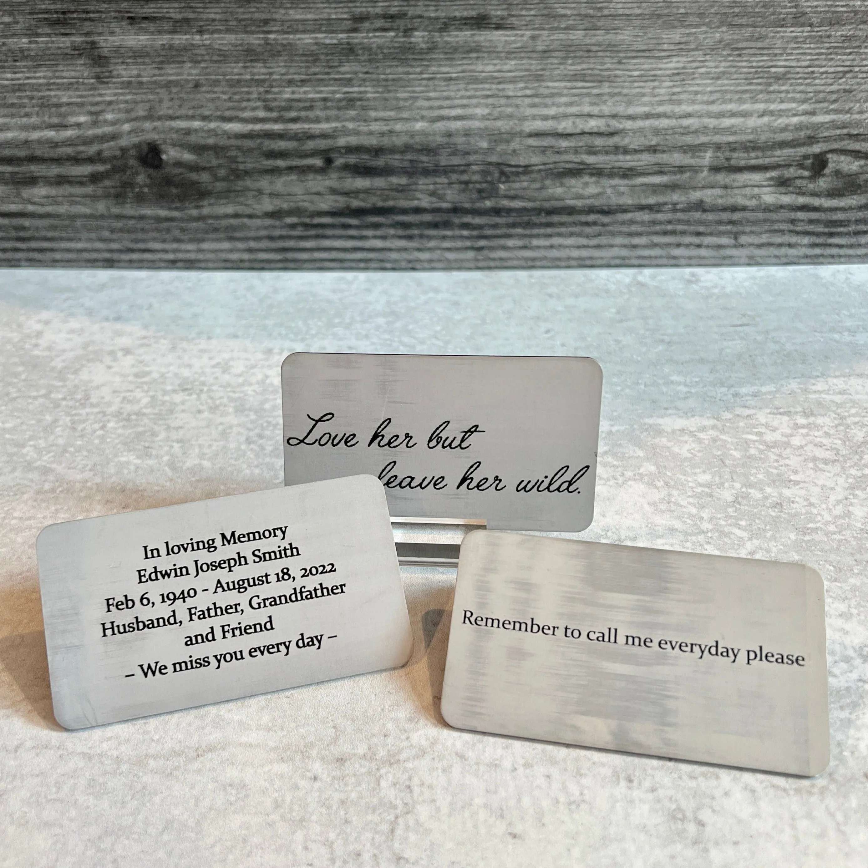 Personalized Engraved Metal Wallet Card – Custom Text on Front or Both Sides