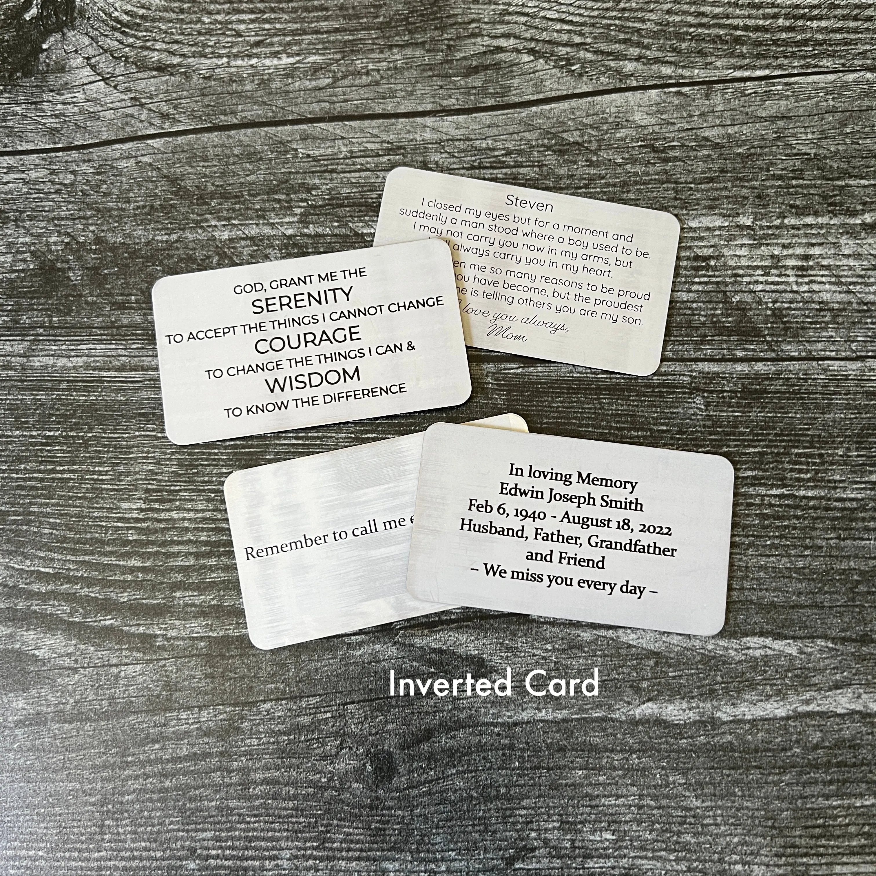 Personalized Engraved Metal Wallet Card – Custom Text on Front or Both Sides