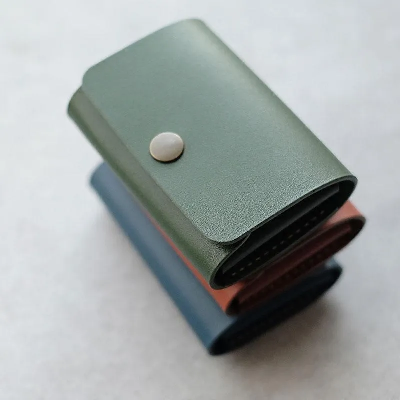 PERSONALIZED Women Card Change Holder Pouch HANDMADE LEATHER CUTE MONOGRAMMED GIFT CUSTOM Coin Wallet Holder