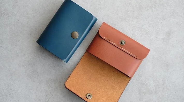 PERSONALIZED Women Card Change Holder Pouch HANDMADE LEATHER CUTE MONOGRAMMED GIFT CUSTOM Coin Wallet Holder