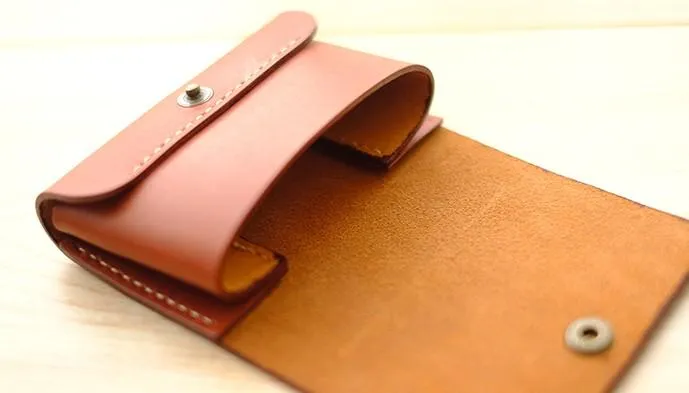PERSONALIZED Women Card Change Holder Pouch HANDMADE LEATHER CUTE MONOGRAMMED GIFT CUSTOM Coin Wallet Holder