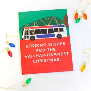 philadelphia christmas card, septa bus Christmas Vacation card, funny Philadelphia christmas card
