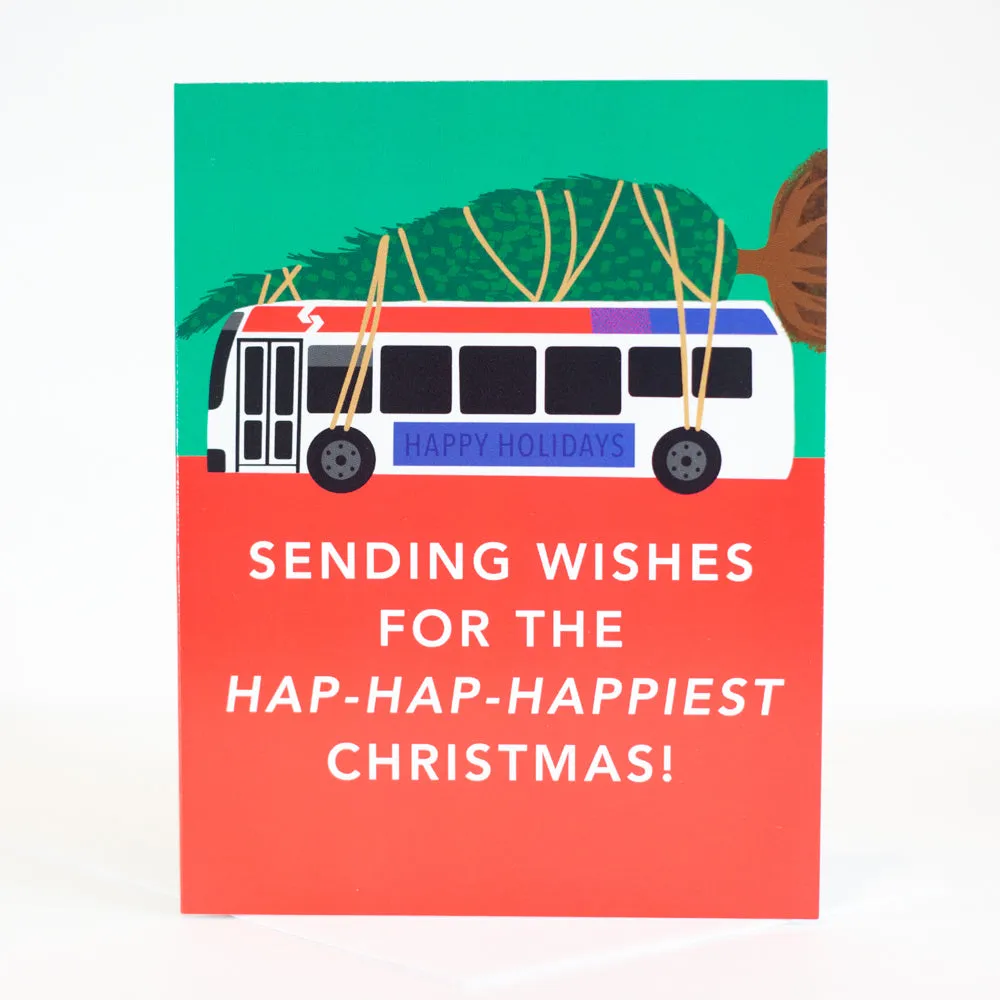 philadelphia christmas card, septa bus Christmas Vacation card, funny Philadelphia christmas card