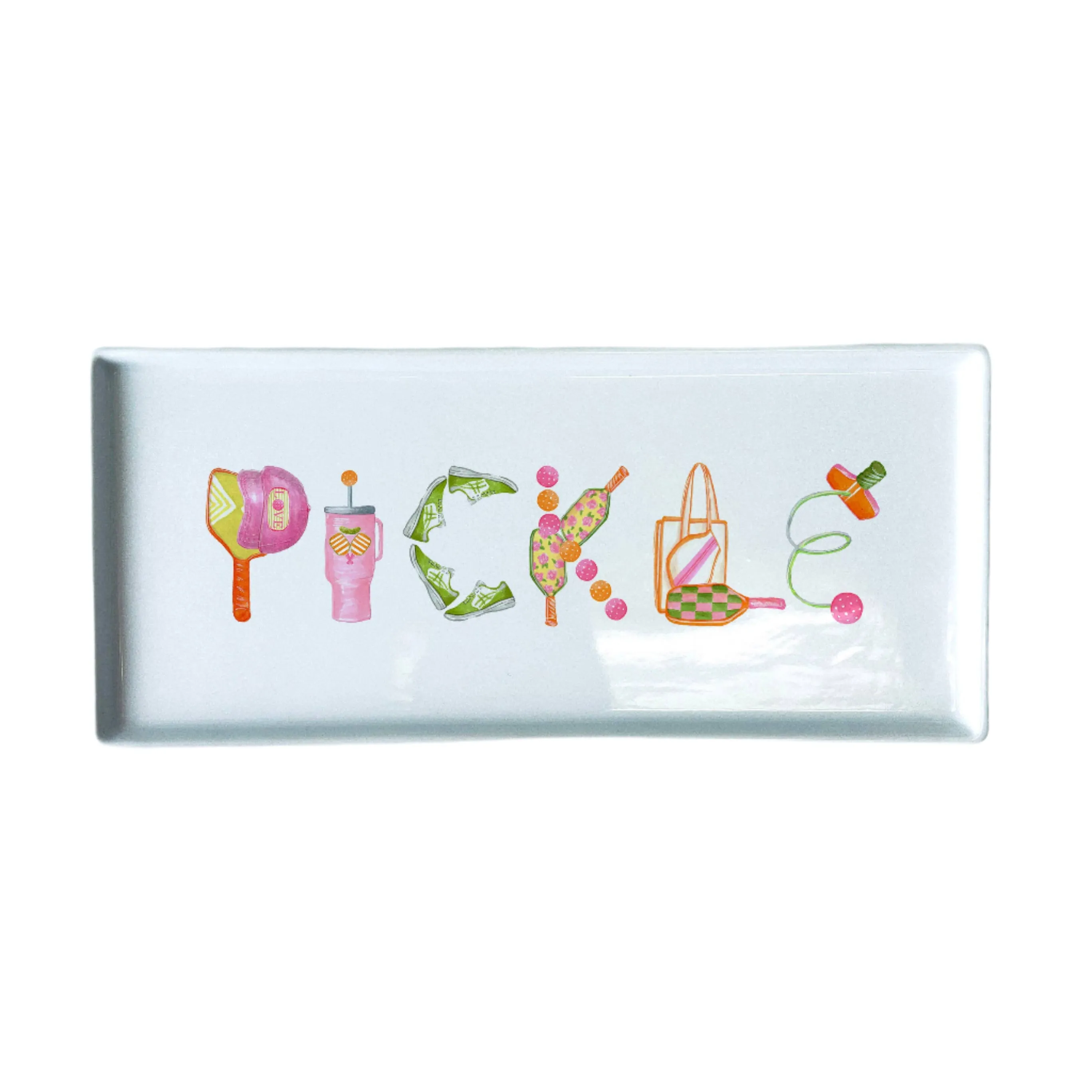 Pickleball Icons Typography Tray