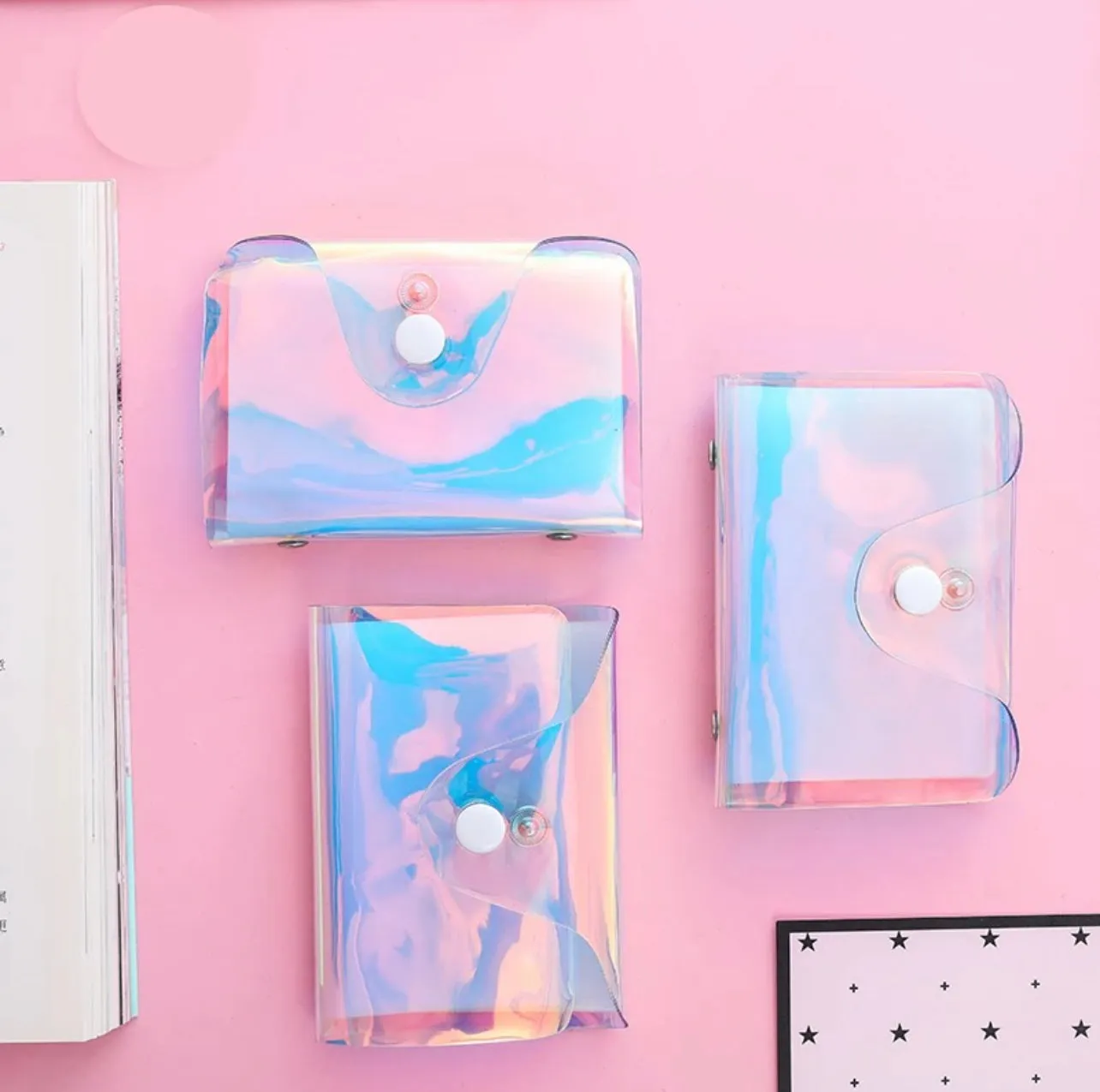 Pink Holographic Card Wallet