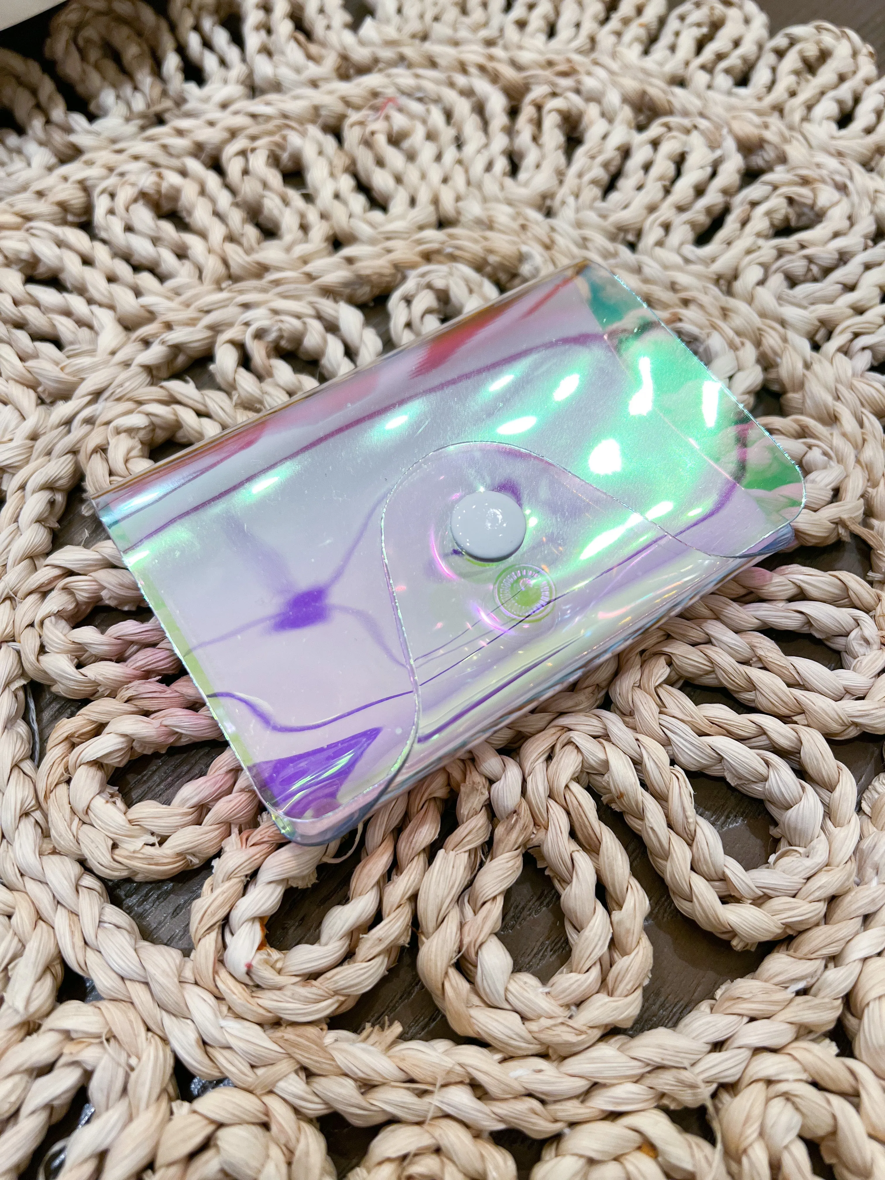 Pink Holographic Card Wallet