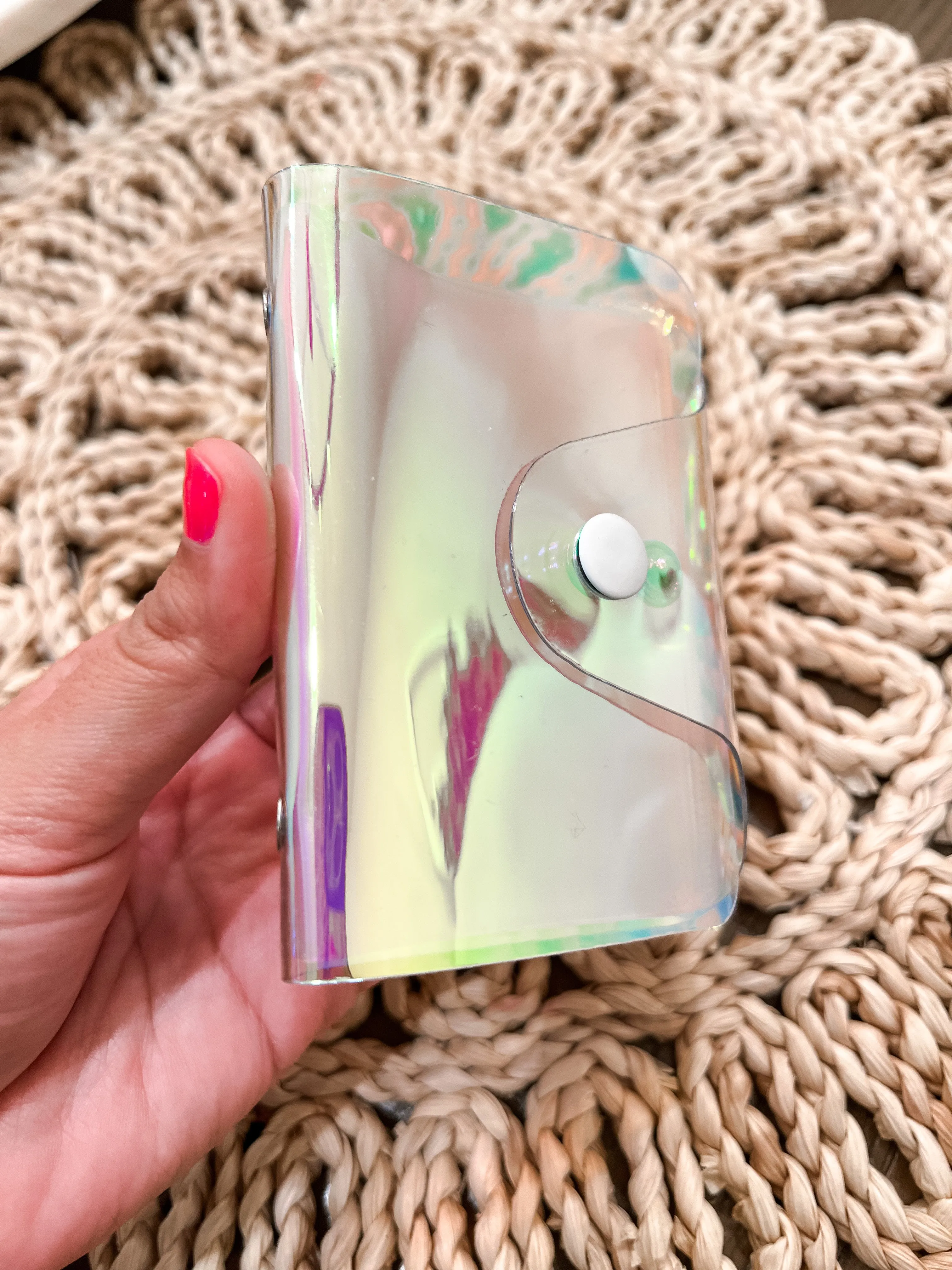 Pink Holographic Card Wallet