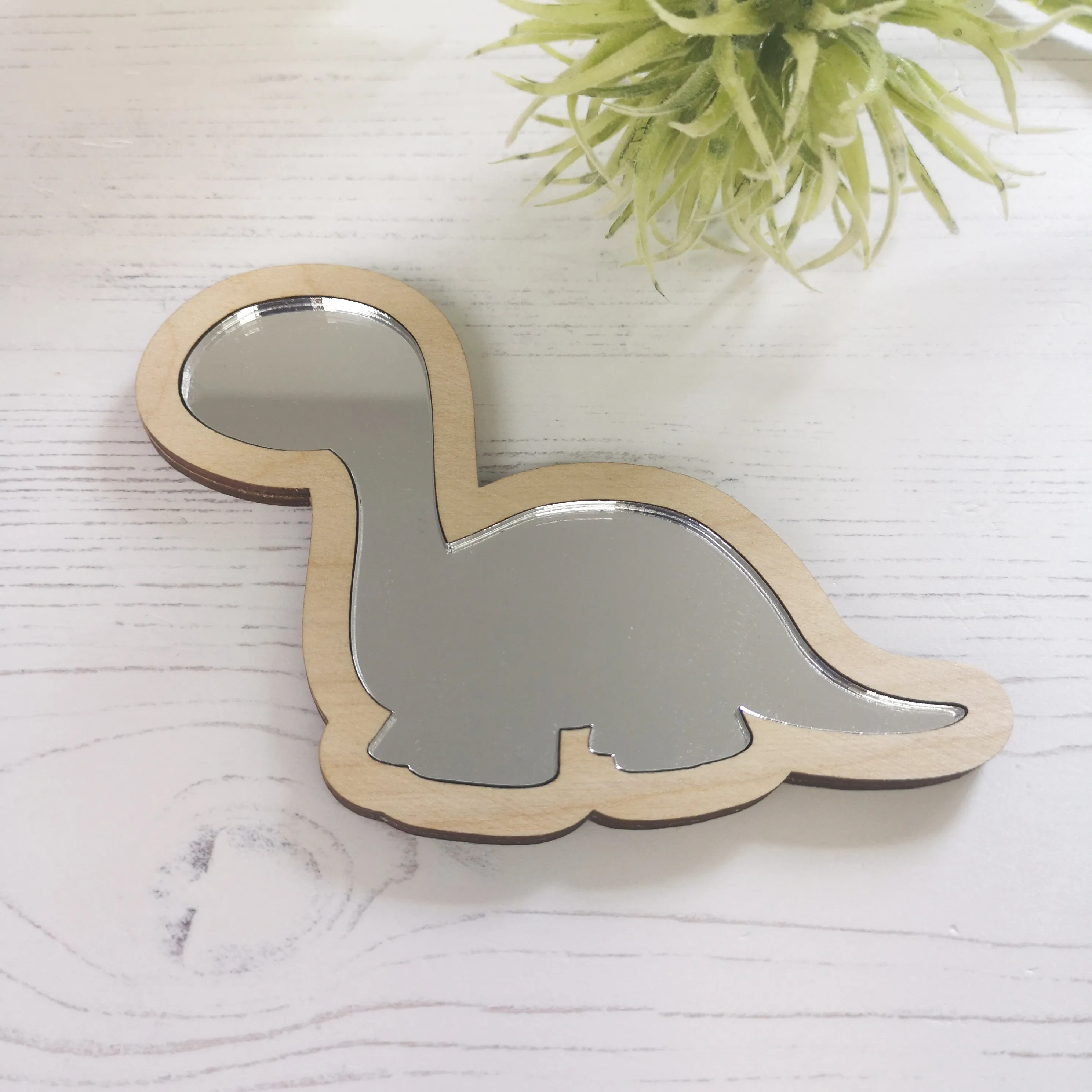 Plywood and Acrylic Mirror - Dinosaur
