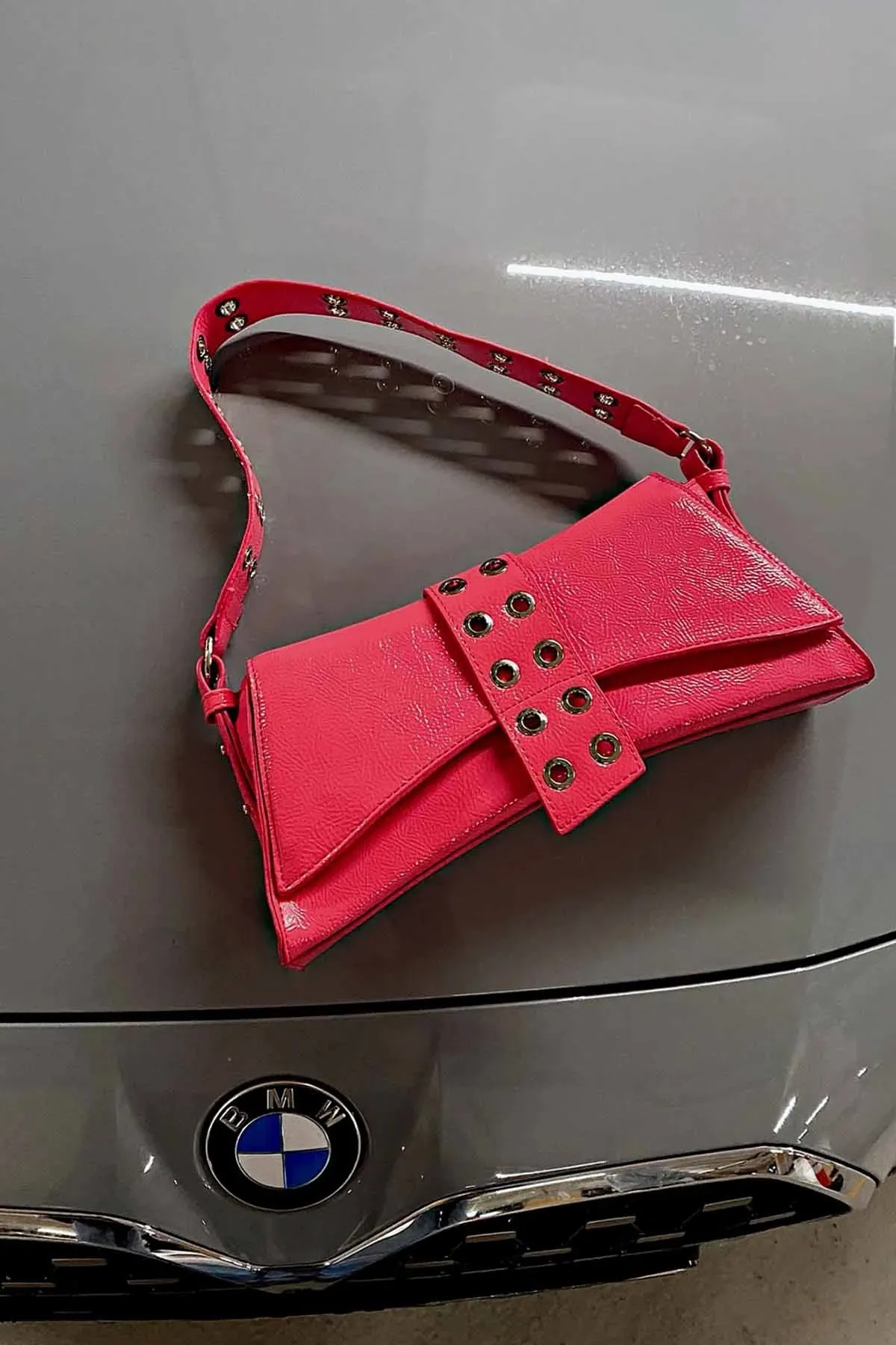 Poison Asymmetrical Staple Baguette Bag