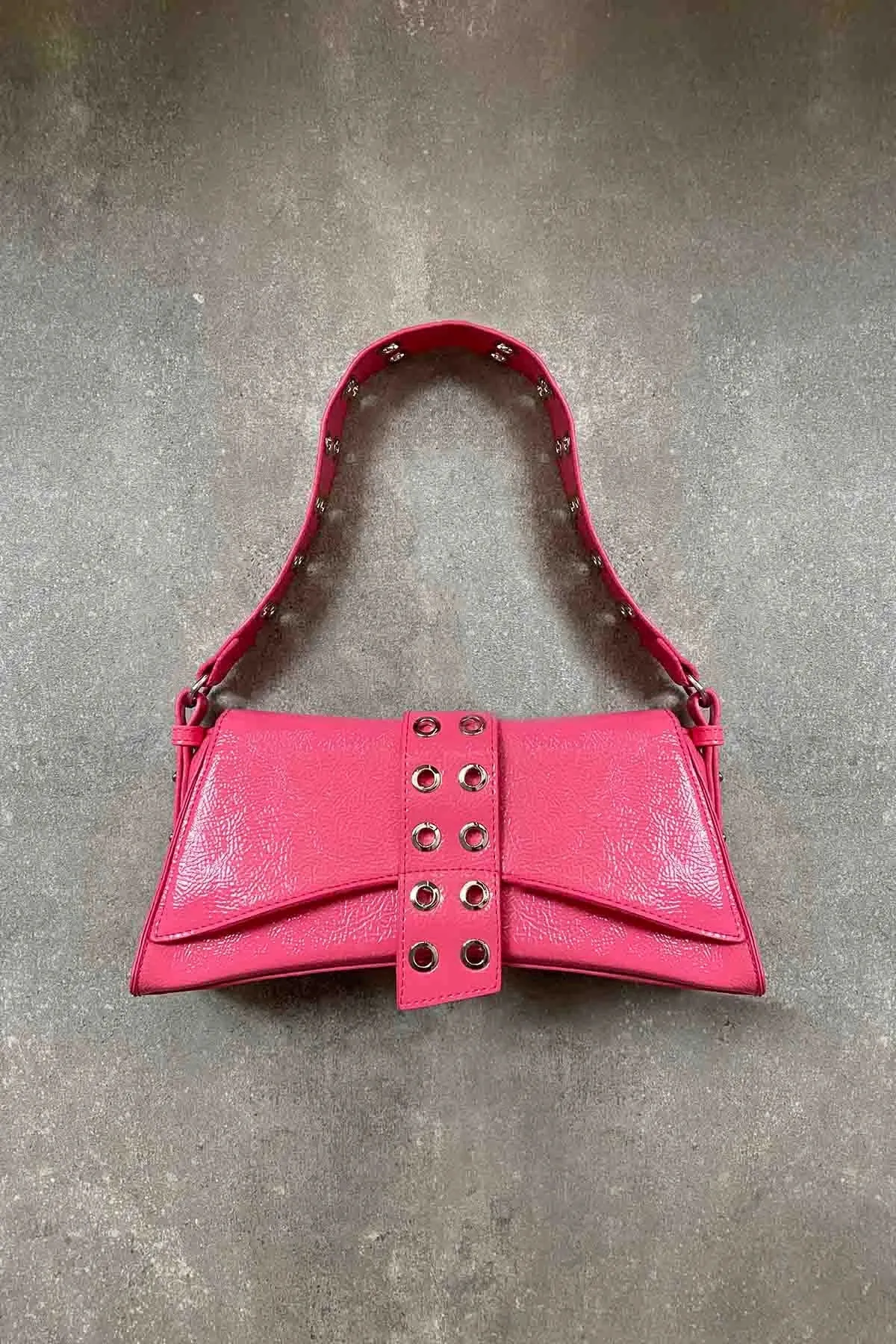 Poison Asymmetrical Staple Baguette Bag