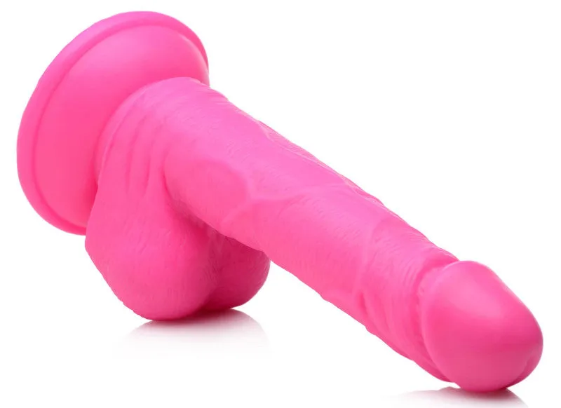Pop Pecker 6.5 Inch  With Balls - Pink