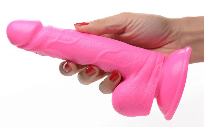 Pop Pecker 6.5 Inch  With Balls - Pink