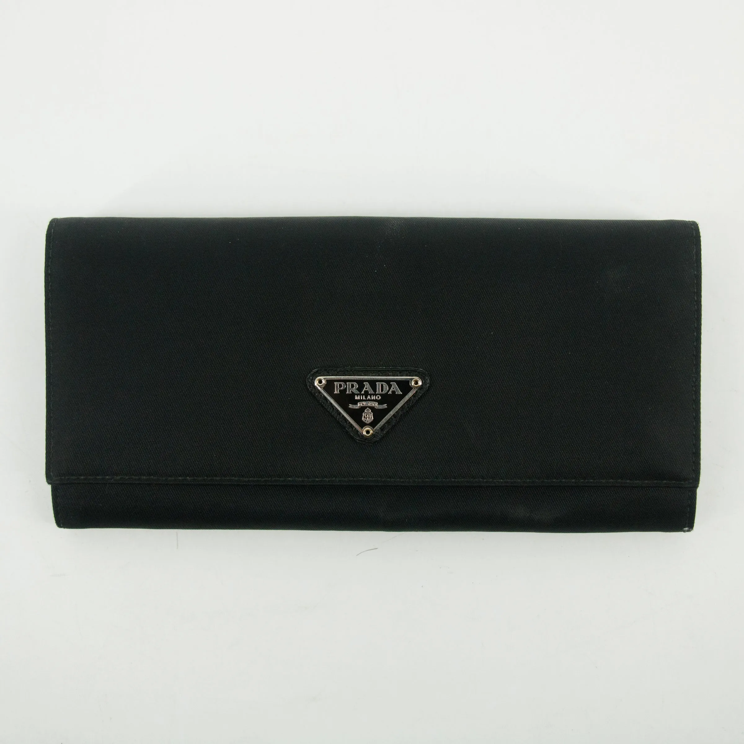 Prada Black Tessuto Nylon Long Wallet  #2641