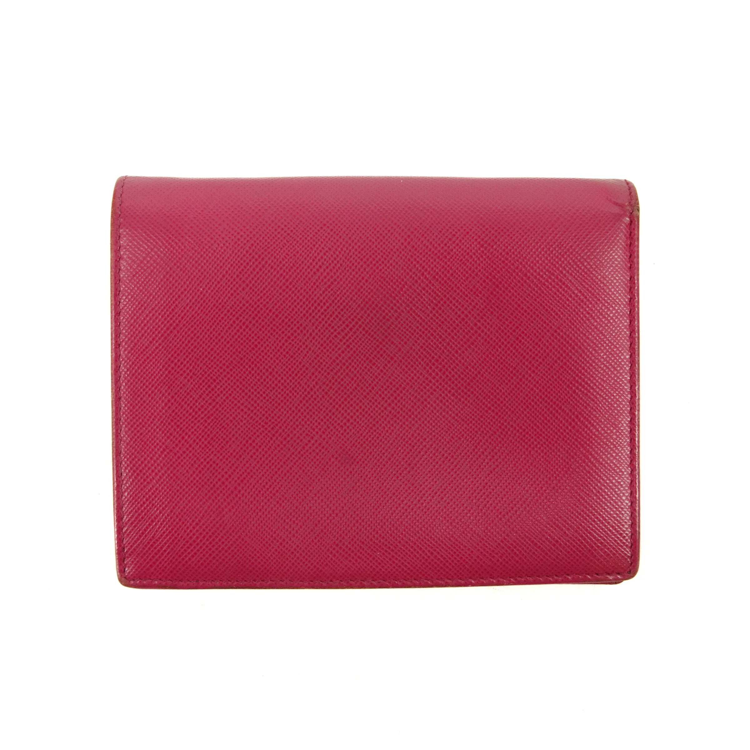 Prada Hot Pink Saffiano Lux Trifold Wallet #3100