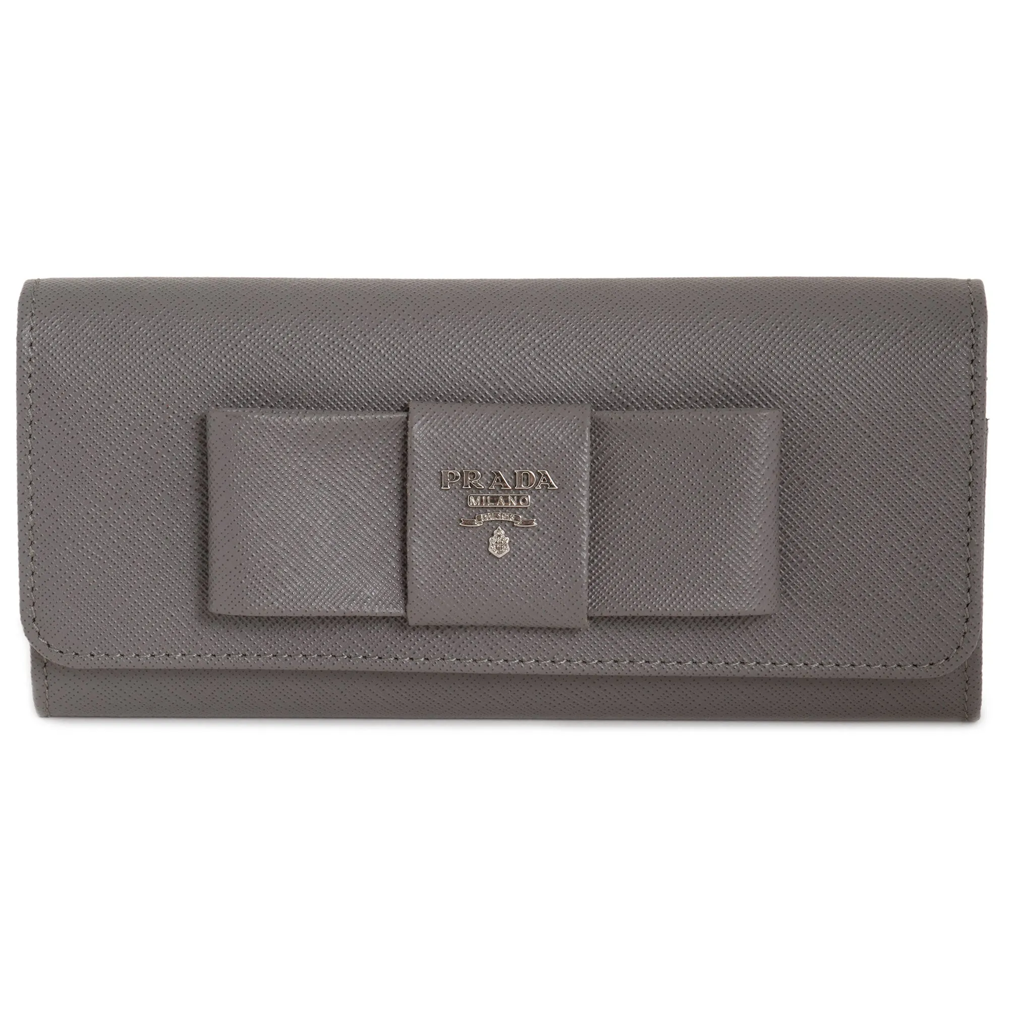 Prada Marble Saffiano Leather Flap Wallet With Bow Detail 1MH132 ZTM F0K44