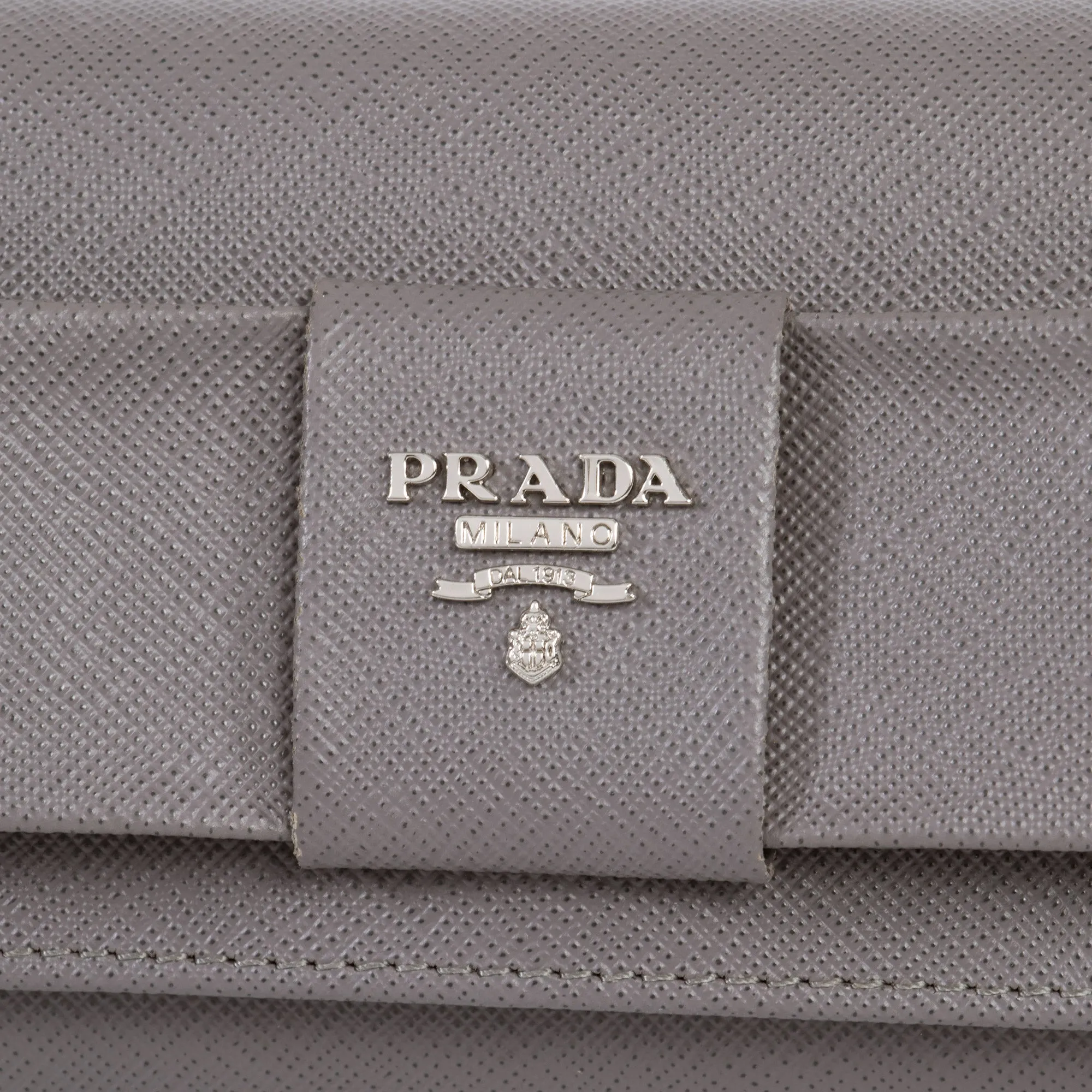 Prada Marble Saffiano Leather Flap Wallet With Bow Detail 1MH132 ZTM F0K44