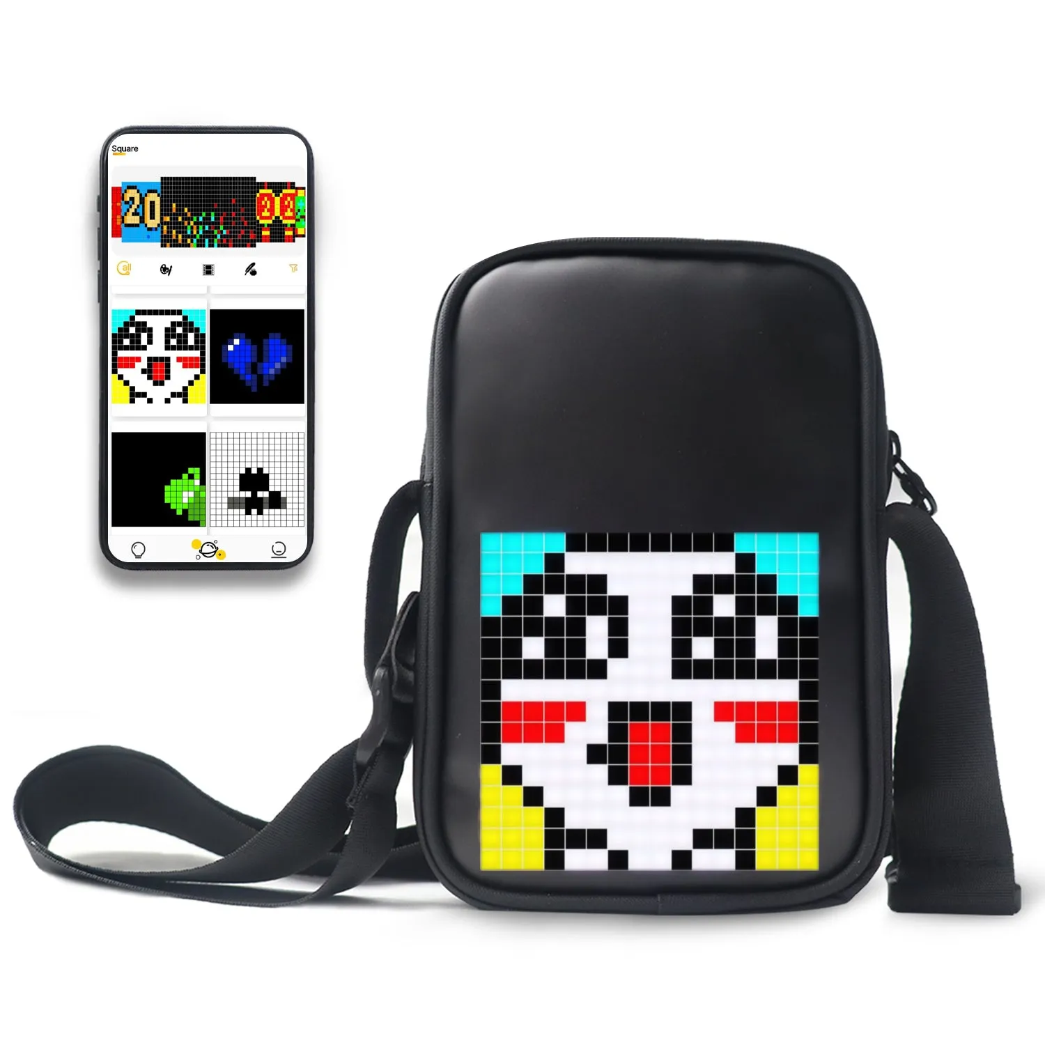 Programmable DIY LED Crossbody Bag