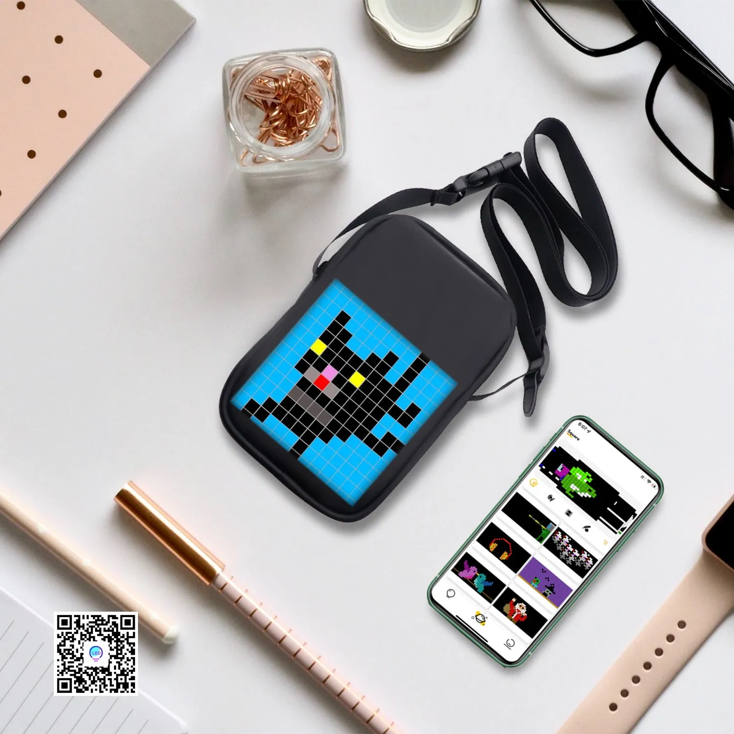 Programmable DIY LED Crossbody Bag