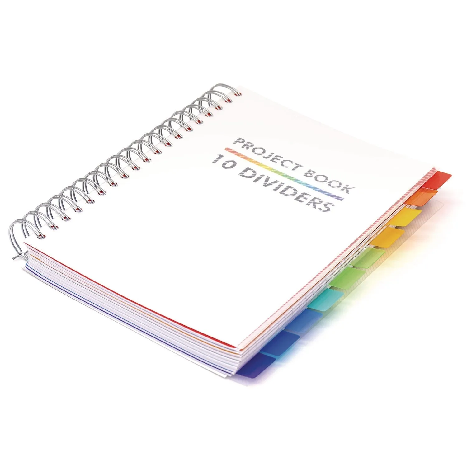 PUKKA PAD® B5 Size 10-Subject Project Book, Medium/College Rule, White Cover, (200) 9.8 x 6.9 Sheets
