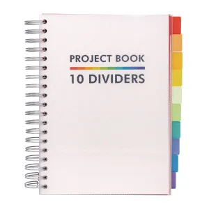 PUKKA PAD® B5 Size 10-Subject Project Book, Medium/College Rule, White Cover, (200) 9.8 x 6.9 Sheets