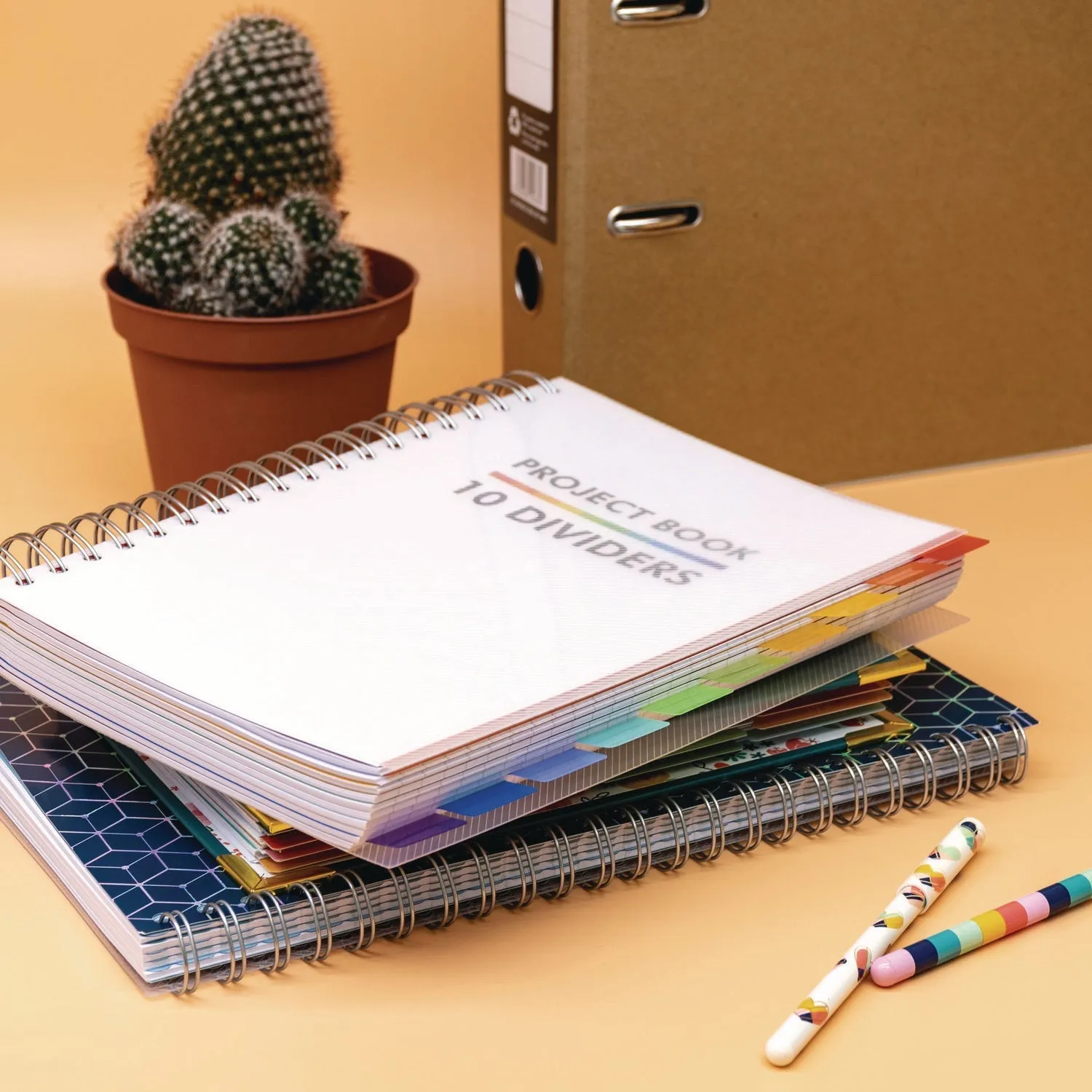 PUKKA PAD® B5 Size 10-Subject Project Book, Medium/College Rule, White Cover, (200) 9.8 x 6.9 Sheets