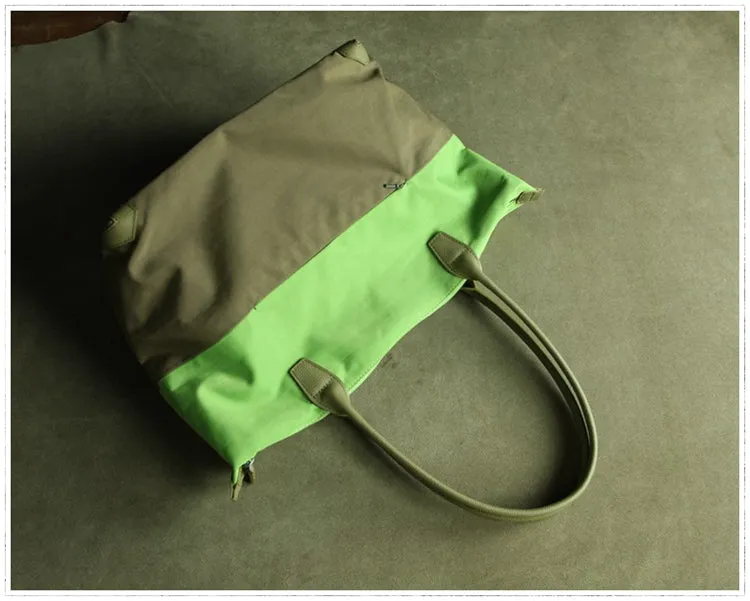 Purple Womens Nylon Shoulder Handbag Womens Nylon Contrast Color Purple Shoulder Work Purse Nylon for Ladies