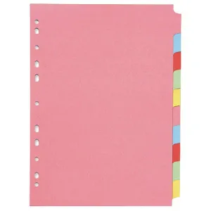 Q-Connect A4 Multi-Punched 10 Part Subject Divider KF26082
