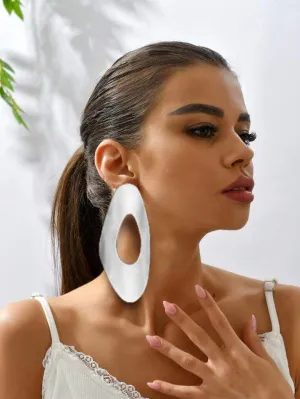 "CREATIVE" STATEMENT DROP EARRINGS - SILVER
