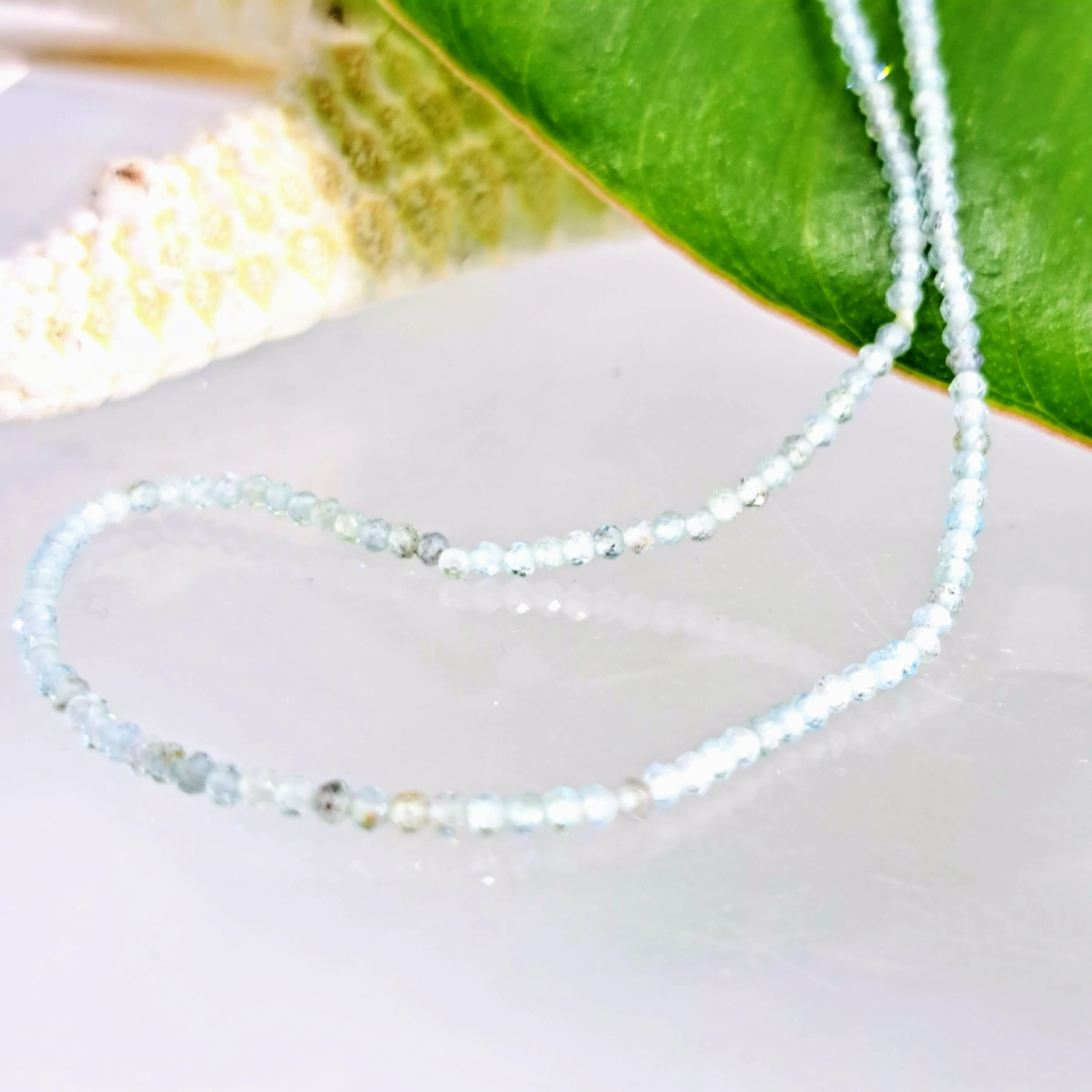 "Ocean Mist" 20" Necklace - Aquamarine, Sterling