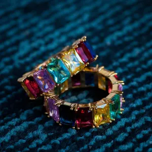 Rainbow Baguette Ring