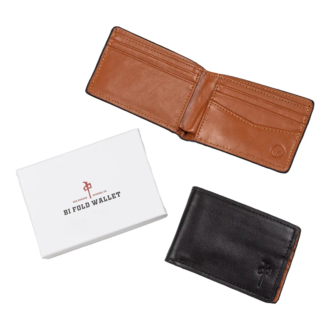 RDS Genuine Leather Wallet - Black/Tan