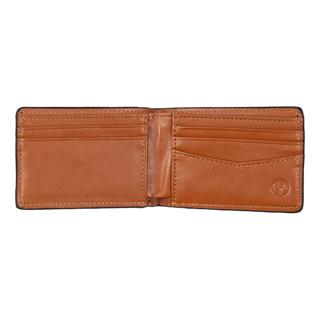 RDS Genuine Leather Wallet - Black/Tan