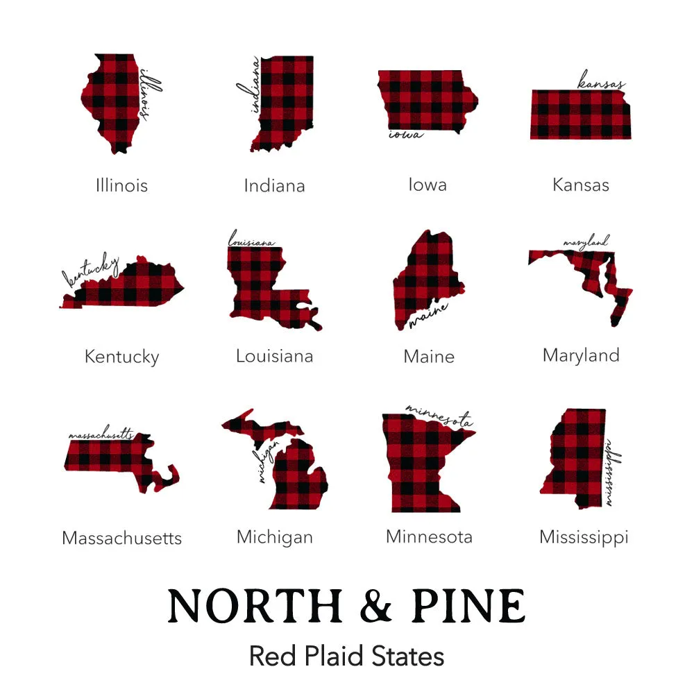 Red Plaid State - Canvas Tote Bag