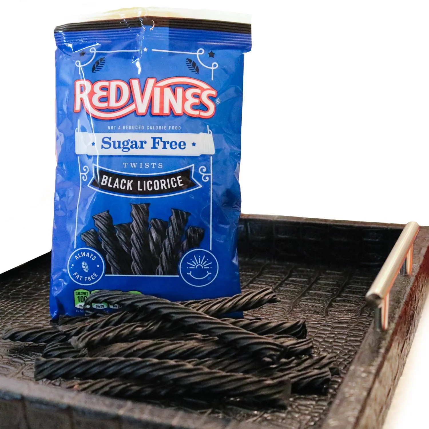 Red Vines Sugar Free Twists, Black Licorice Soft Chewy Candy, 5oz