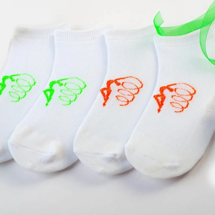Reinforced sole socks with ribbon gymnast print